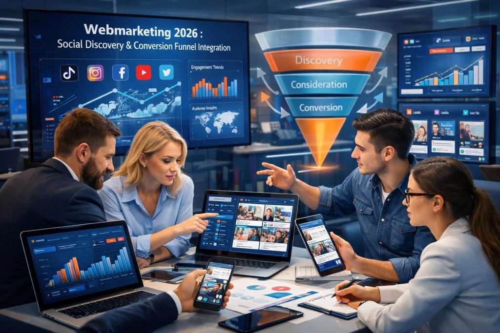 erfahren sie, wie social discovery im jahr 2026 effektiv in den conversion-funnel integriert werden kann, um ihre webmarketing-strategien zu optimieren und den kundenfluss zu steigern.